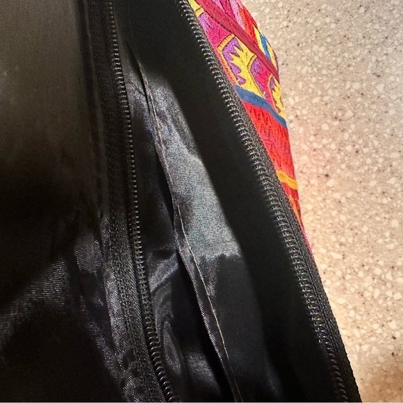 Ethnic Boho Large Clutch Suede Wristlet Bag Handmade Embroidery Tassels Indi NEW - Picture 11 of 16